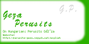 geza perusits business card